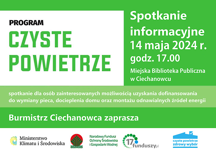 Spotkanie informacyjne dotyczące programu „Czyste powietrze" 